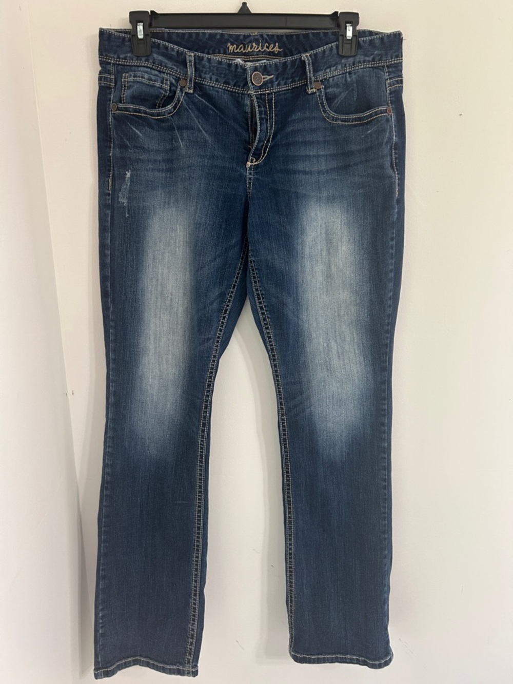 Maurices Dark Blue Washed Straight Leg Jeans